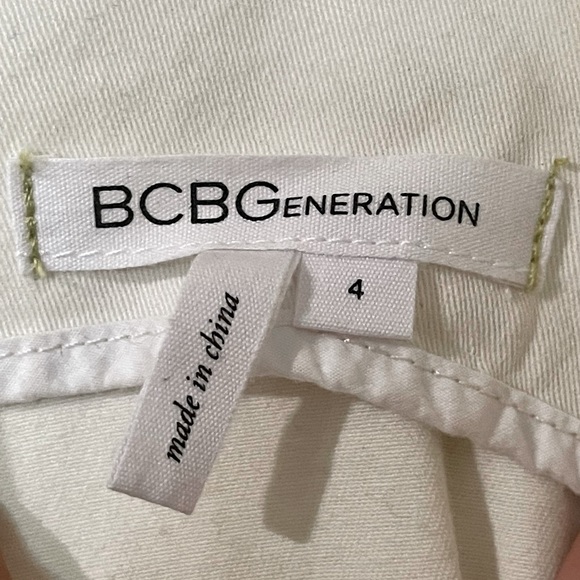 BCBG White Denim Button Down Mini Dress - Picture 4 of 6